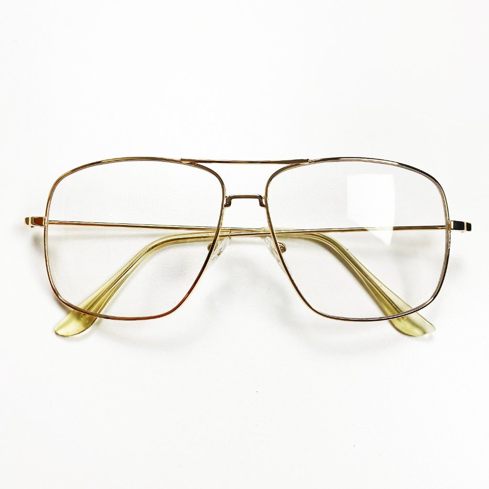 DOLLGER | Clear Lens Gold Metal Frame Eyewear Clear Fashion Glasses